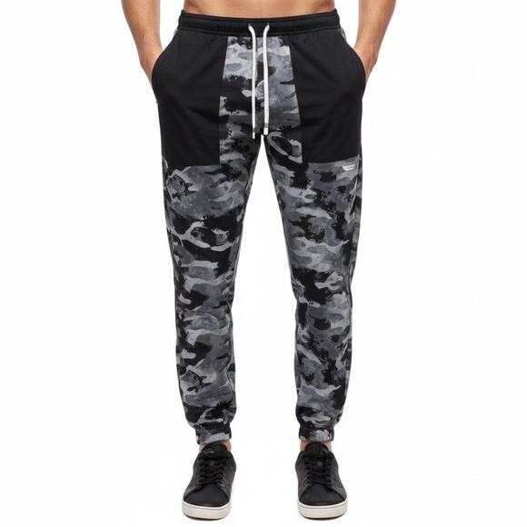 Fabletics The One Camo Joggers Mens S Gray Stretch Athleisure Lightweight - Picture 1 of 6